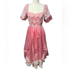 Vintage Gowns by Andrea of California maxi dress country lace romantic sz 8 flaw